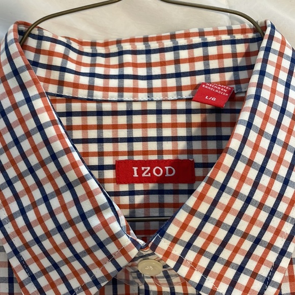 IZOD Orange/Blue/White L Dress Shirt - Picture 2 of 3